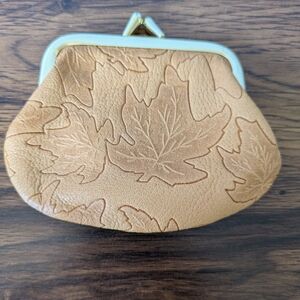 Tan Leaf Embossed Women's Bag